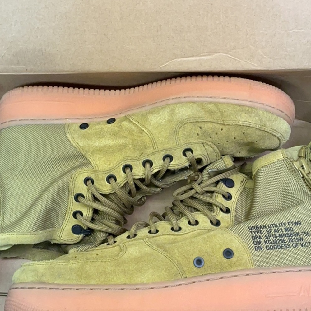 Nike Green Combat Moto Boots High-Top